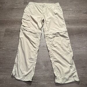 Columbia Pants Womens 16 Beige Nylon Convertible Hiking Cargo Travel Outdoor